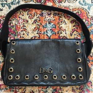 D&G Dolce & Gabbana AUTHENTIC leather drop handle
